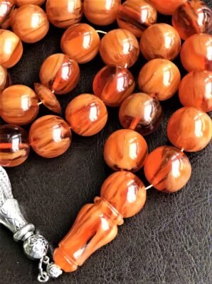 UNIQUE AUTHENTIC ANTIQUE GERMAN FATURAN PRAYER BEADS ROSARY 150 gr. مسكي الماني أنتيك