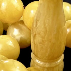 EXCLUSIVE CERTIFIED PREMIUM KALININGRAD NATURAL BALTIC AMBER ROSARY 36BEADS 130 GR.