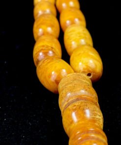 CERTIFIED XL PRESSED BALTIC AMBER ROSARY PRAYER BEADS 33 Beads 95gr. مسباح كهرمان منمش مبرقع