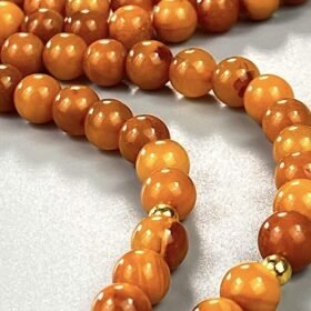VINTAGE BUTTERSCOTCH NATURAL BALTIC AMBER ROSARY 99 Beads 22gr.