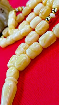 CERTIFIED PREMIUM SUPER NATURAL BALTIC AMBER ROSARY 45 Beads 38gr.