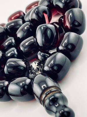 RARE AUTHENTIC ANTIQUE GERMAN FATURAN-BAKELITE PRAYER BEADS ROSARY 125 GR. فاتوران الماني انتيك اصلي -كوربا