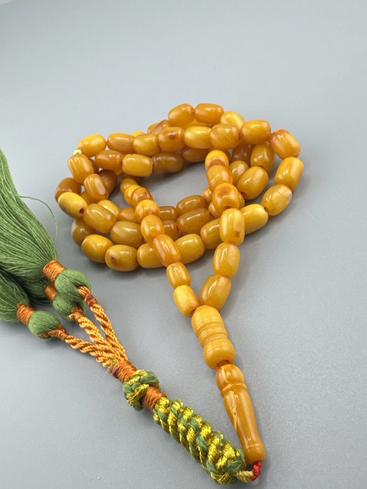 RARE CERTIFIED ANTIQUE GERMAN NATURAL BALTIC AMBER ROSARY 31GR 70 Beads . مسباح كهرمان الماني حر نادر - Image 6