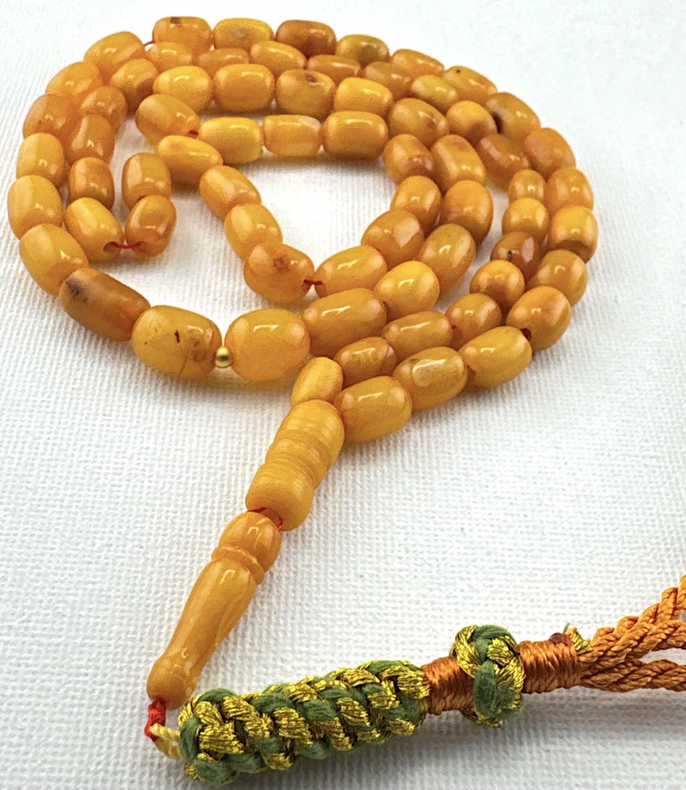 RARE CERTIFIED ANTIQUE GERMAN NATURAL BALTIC AMBER ROSARY 31GR 70 Beads . مسباح كهرمان الماني حر نادر - Image 12