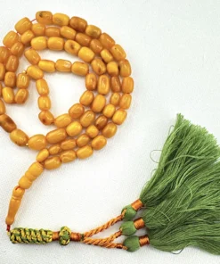 RARE CERTIFIED ANTIQUE GERMAN NATURAL BALTIC AMBER ROSARY 31GR 70 Beads .  مسباح كهرمان الماني حر نادر